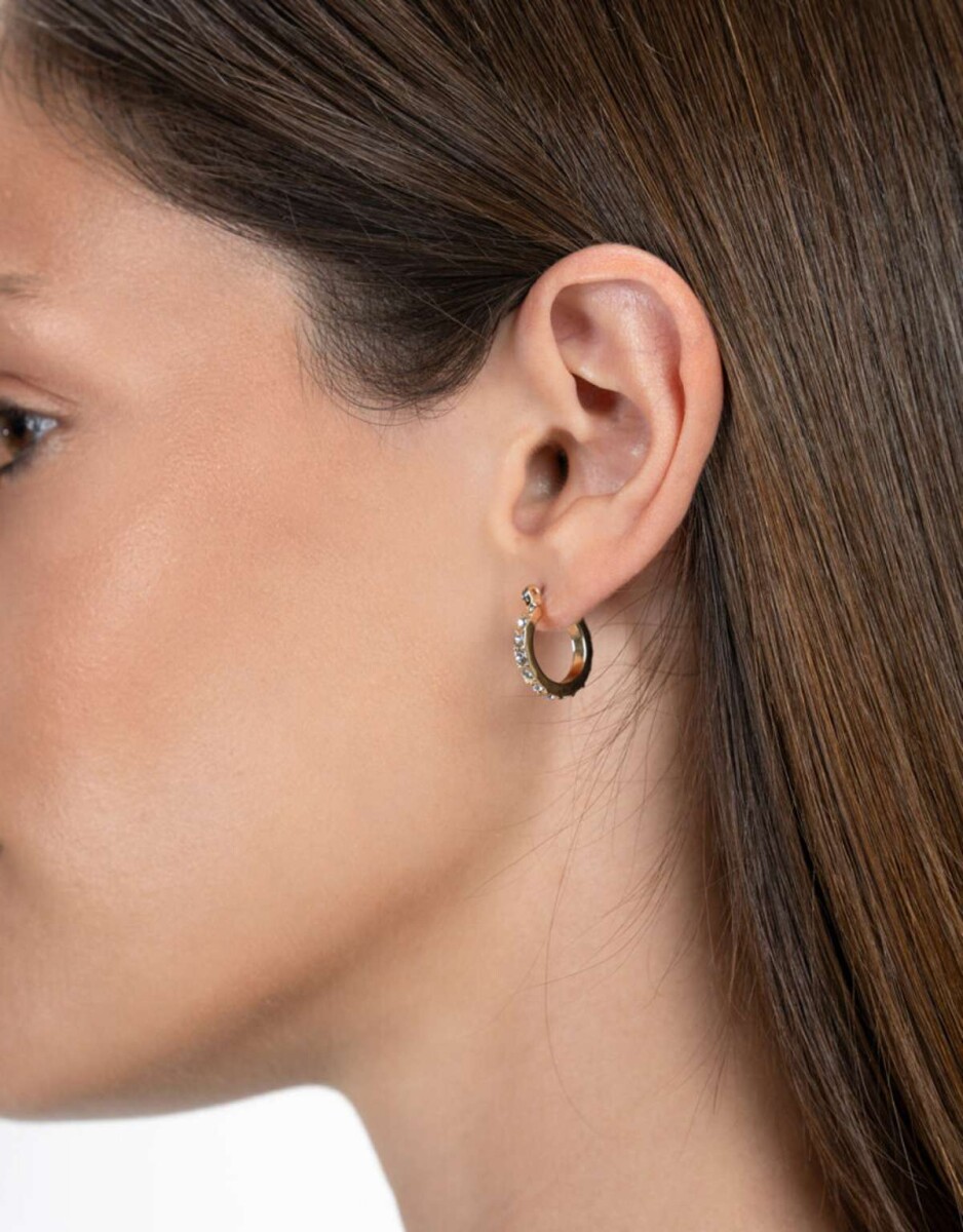 Argollas Con Strass - Cristal 