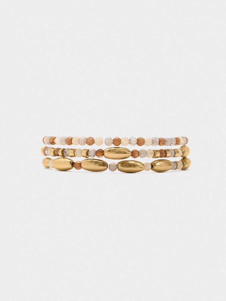 Set De Pulseras Elásticas Con Cuentas multicolor
