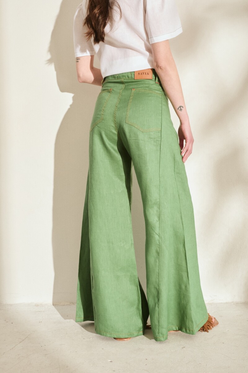 PANTALON WIDE XL LINEN SS27 Verde