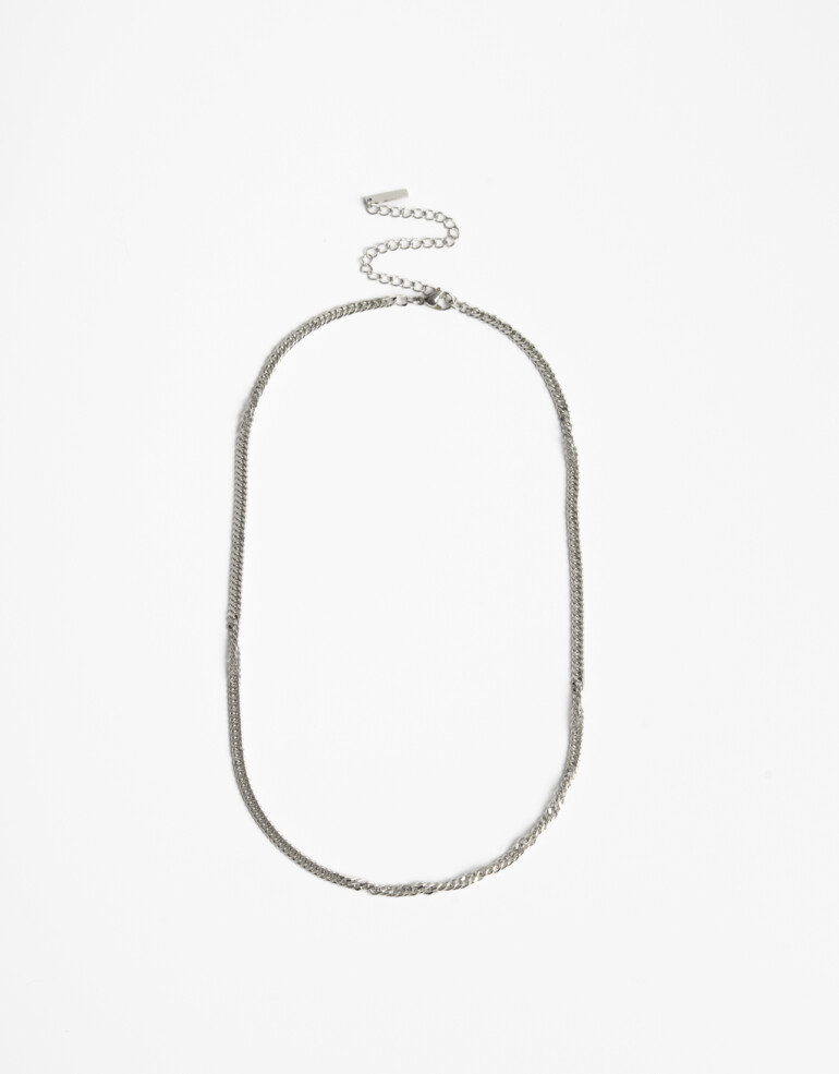 Collares Cortos Metal Collar De Acero Men´s Collection - Plateado