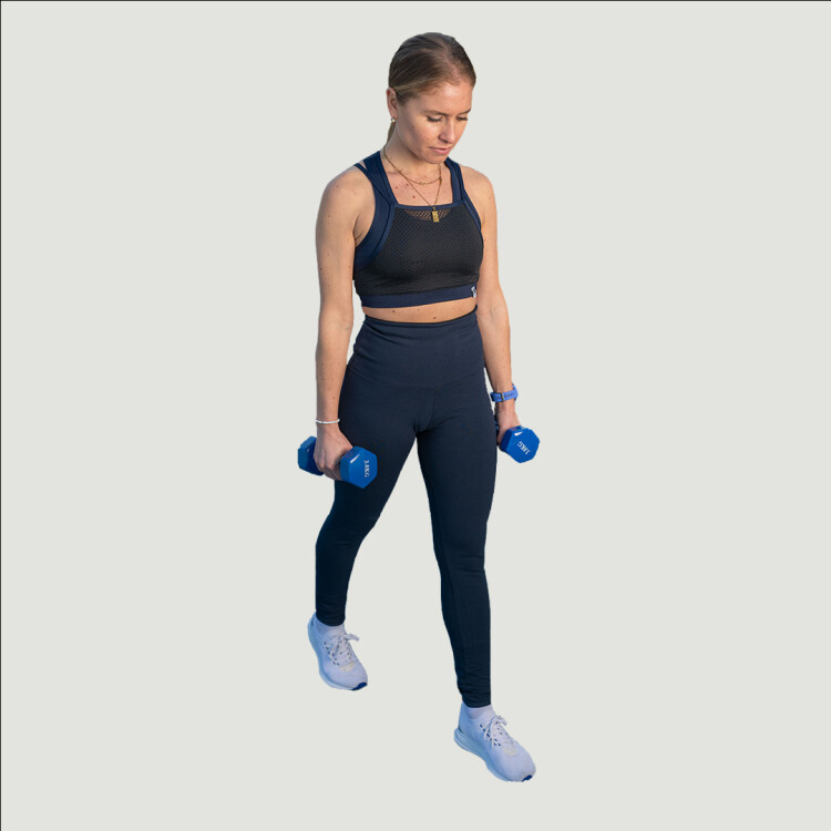CALZA TIRO ALTO LYCRA CON ALGODÓN AZUL