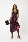 VESTIDO LARGO DE LENTEJUELA Bordo