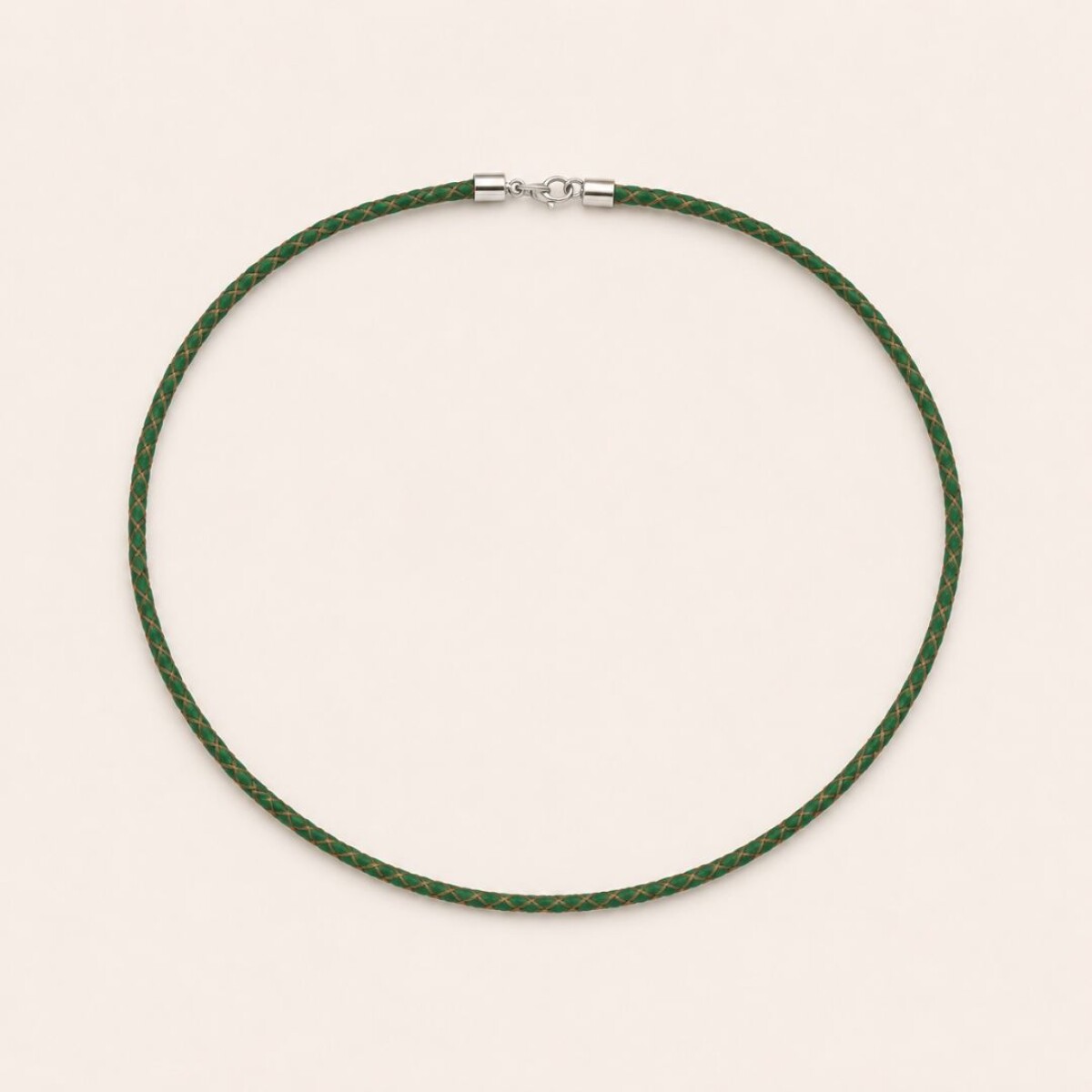 Collar Trenza Verde - Cuero 