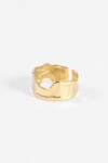 Anillo irregular acero ajustable dorado