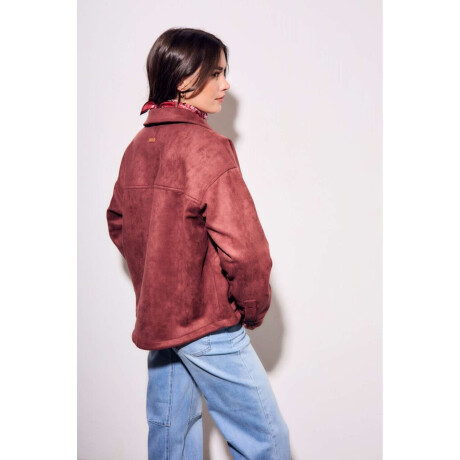 Sobrecamisa Gamuza Cuero Vegano Bordeaux