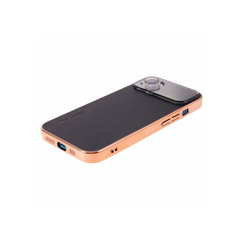 Protector iPhone 13/14 textura en cuero color negro Protector Iphone 13/14 Textura En Cuero Color Negro