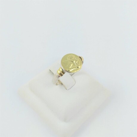 Anillo de plata 925 con detalles de double en oro 18 Ktes, Ángel Rafael. Anillo de plata 925 con detalles de double en oro 18 Ktes, Ángel Rafael.