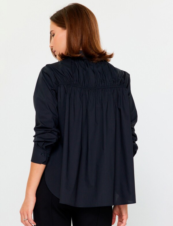 Camisa Bordada & Frunces NEGRO