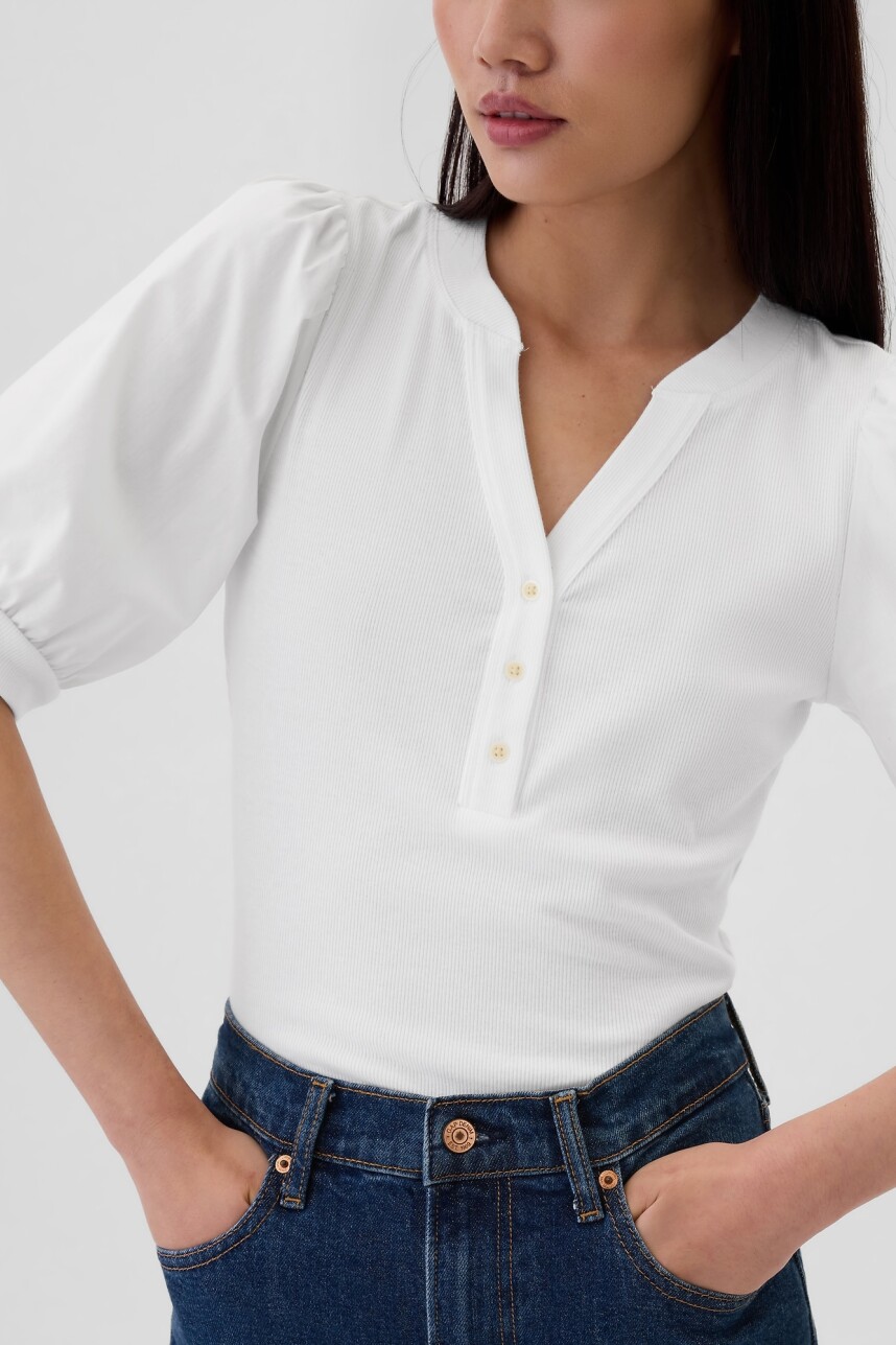 Remera Con Botones Mujer White000