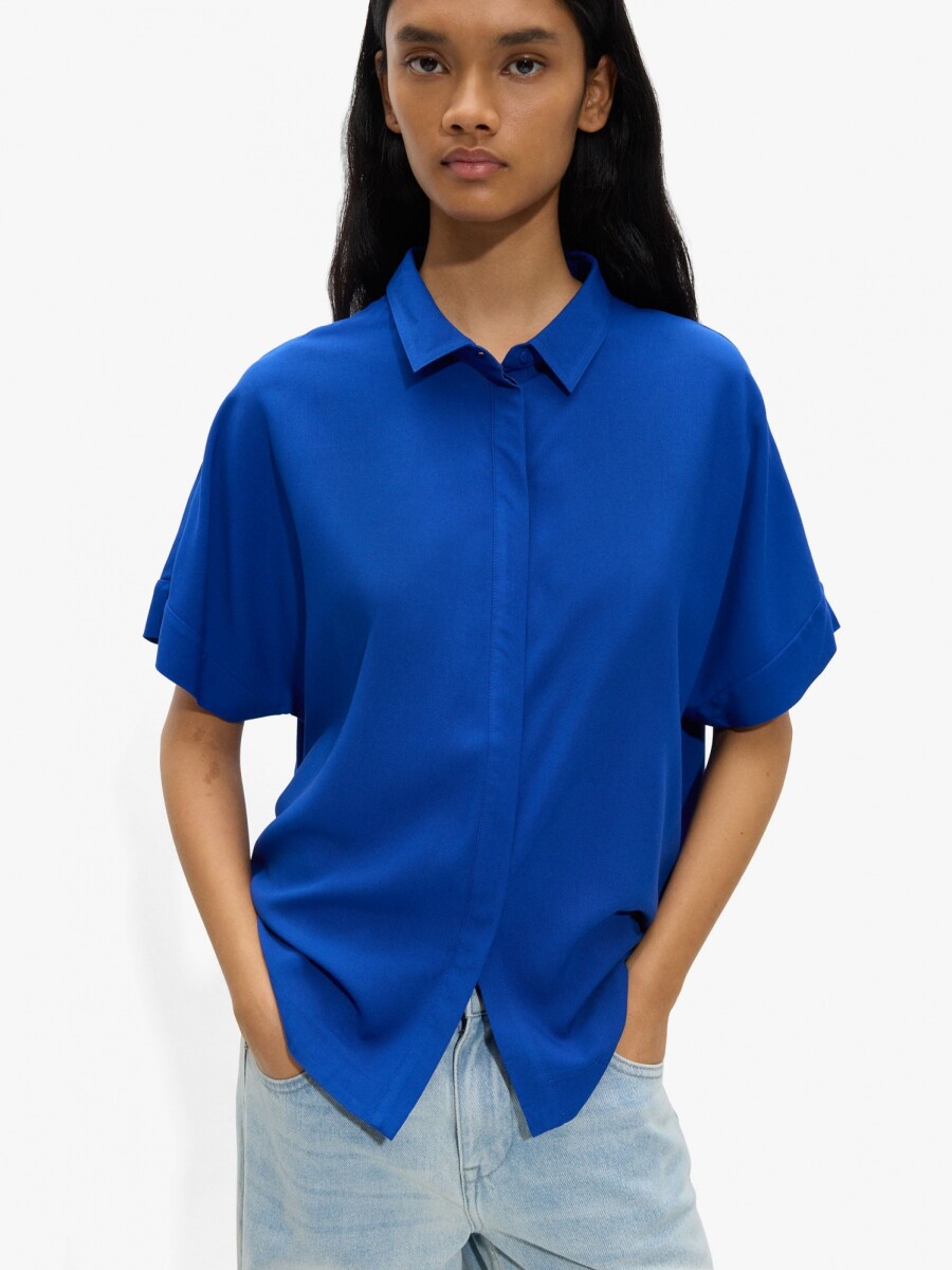 Camisa De Manga Corta azul