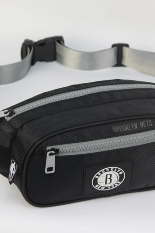 Riñonera nylon doble cierre Brooklyn Nets - NBA Negro