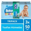 Toallitas Húmedas Babysec Ultra Sec Pack Ahorro X150