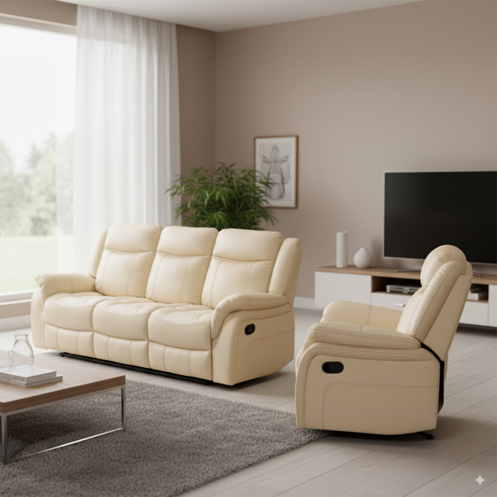 Sofá Recliner 3 Cuerpos - Royal Crema