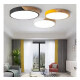 Luminaria Plafon Led Diám 30cm Metal Y Madera Luz cálida Negro