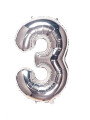 GLOBO NUMERO 3 PLATEADO