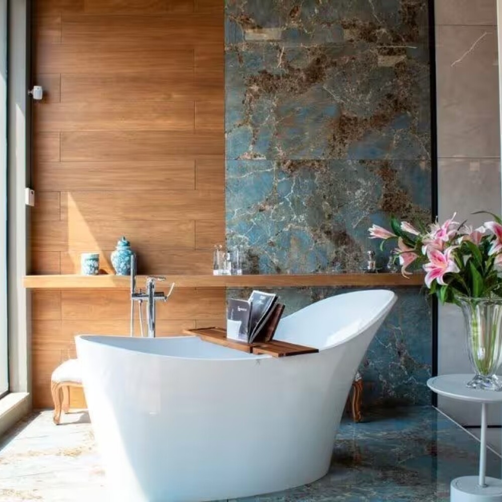 Porcelanato Amazonita 80.5x140 cm Brillante y Rectificado Porcelanato Amazonita 80.5x140 Cm Brillante Y Rectificado