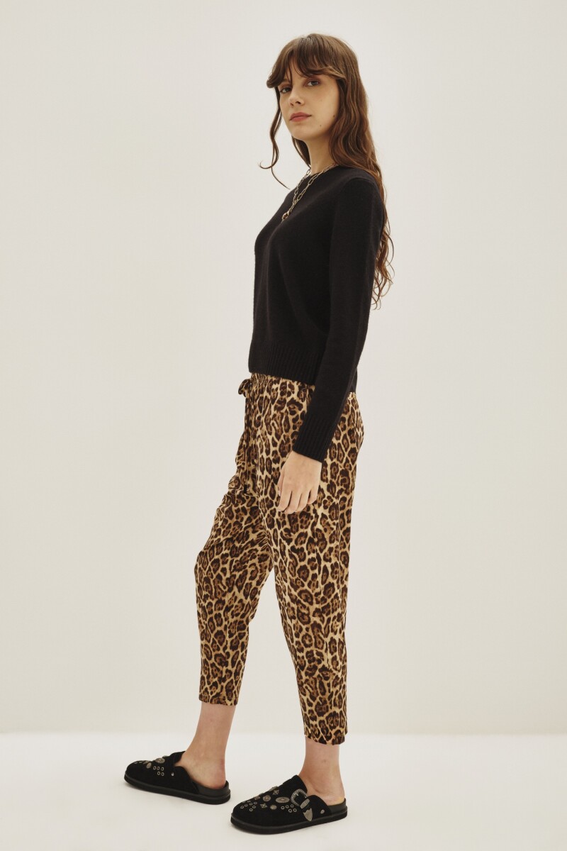 Pantalon Porter Leopard Marron