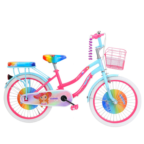 Bicicleta Rodado 16 Multicolor Canasto y silla trasera Rosa