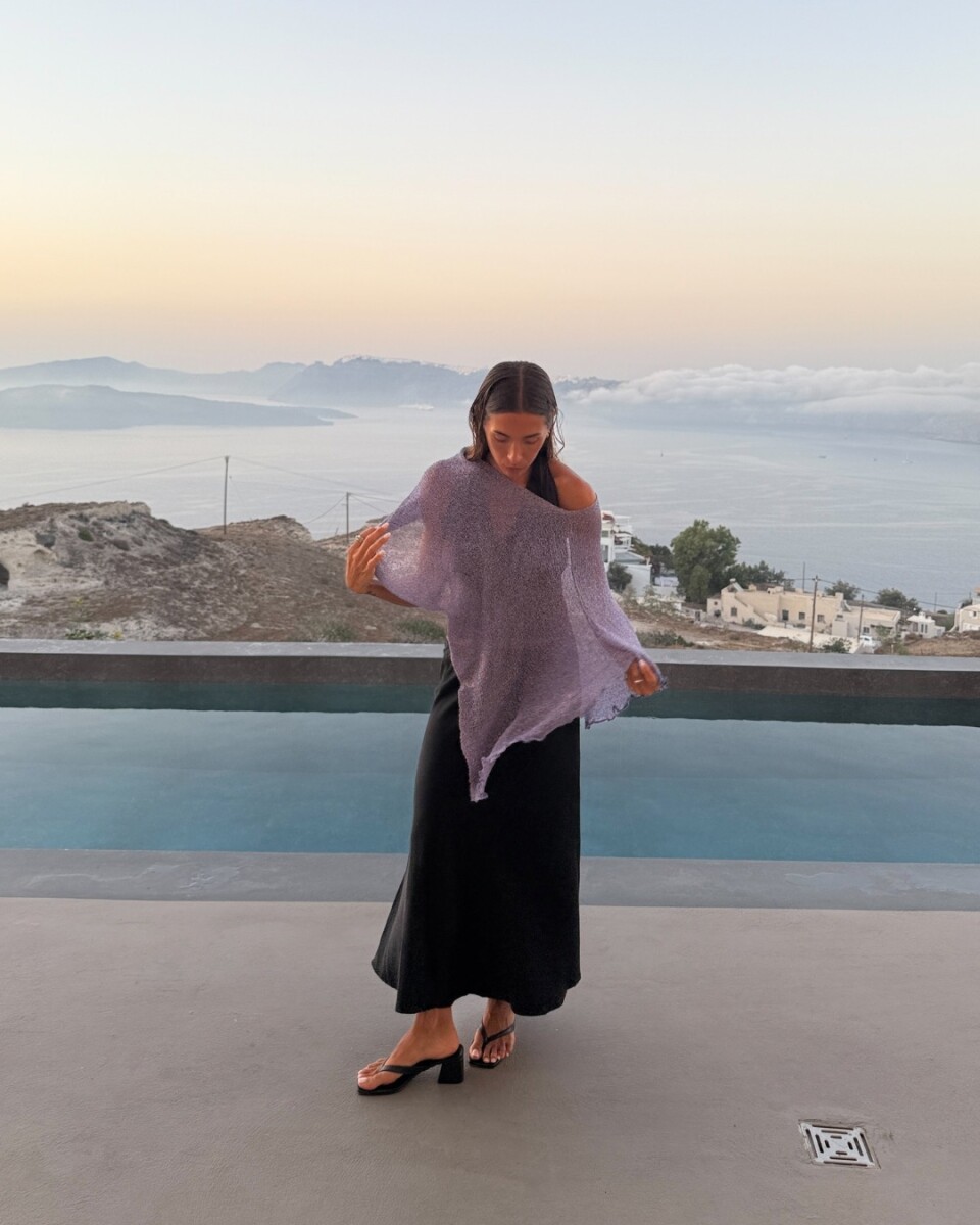 Poncho Fira - Lila Lurex 