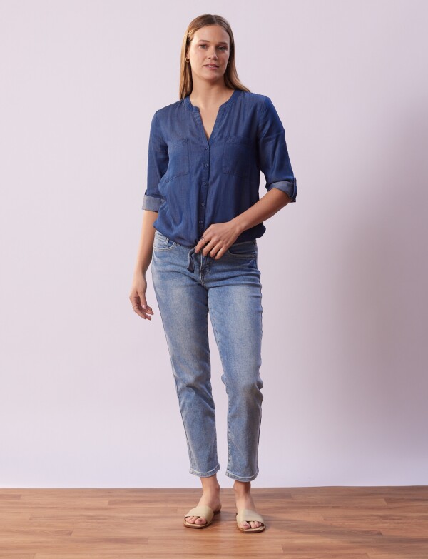 Blusa Tencel JEAN OSCURO