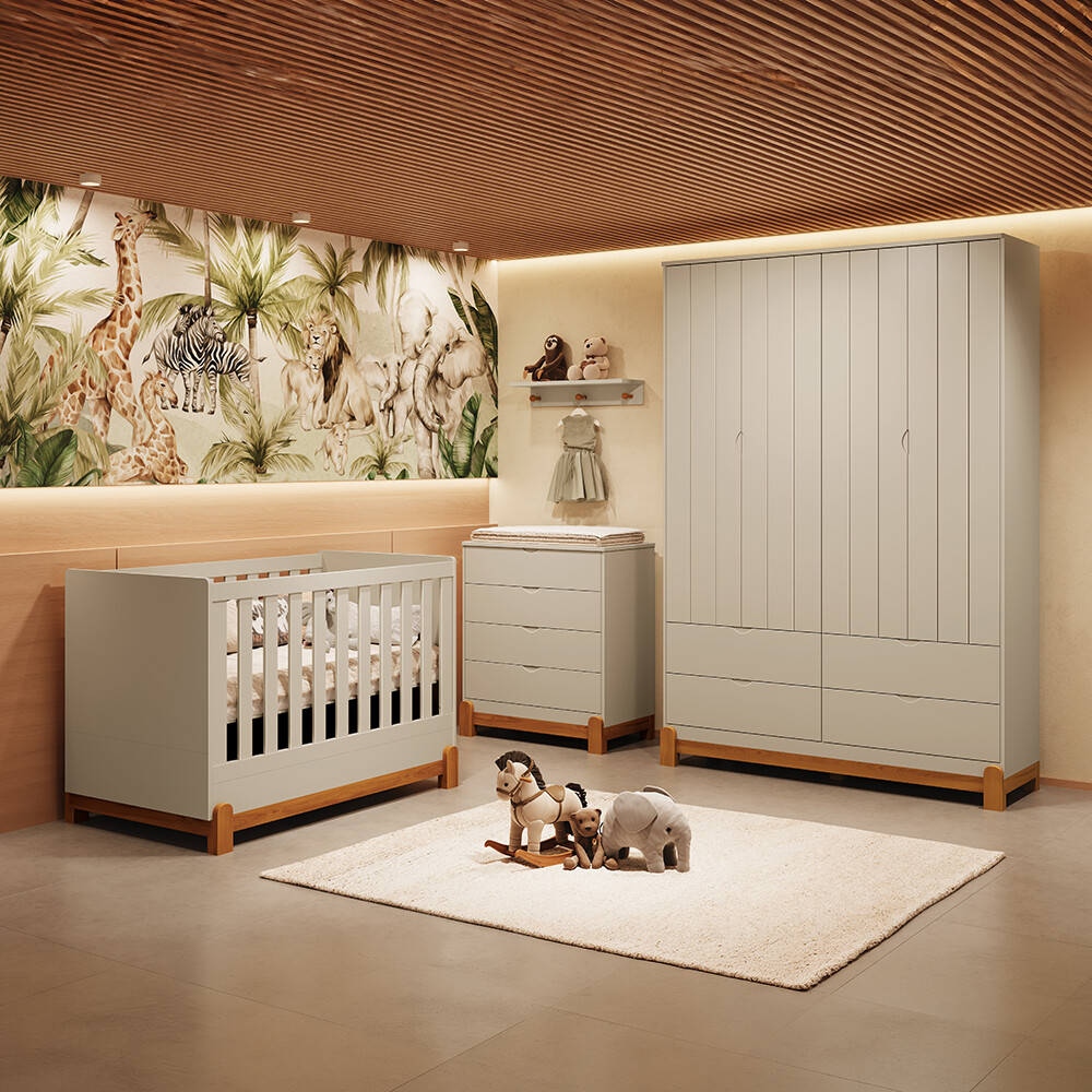 Cómoda 4 Cajones Infantil - Lotus Gris