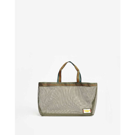 Cartera Shopper De Mesh Verde Militar