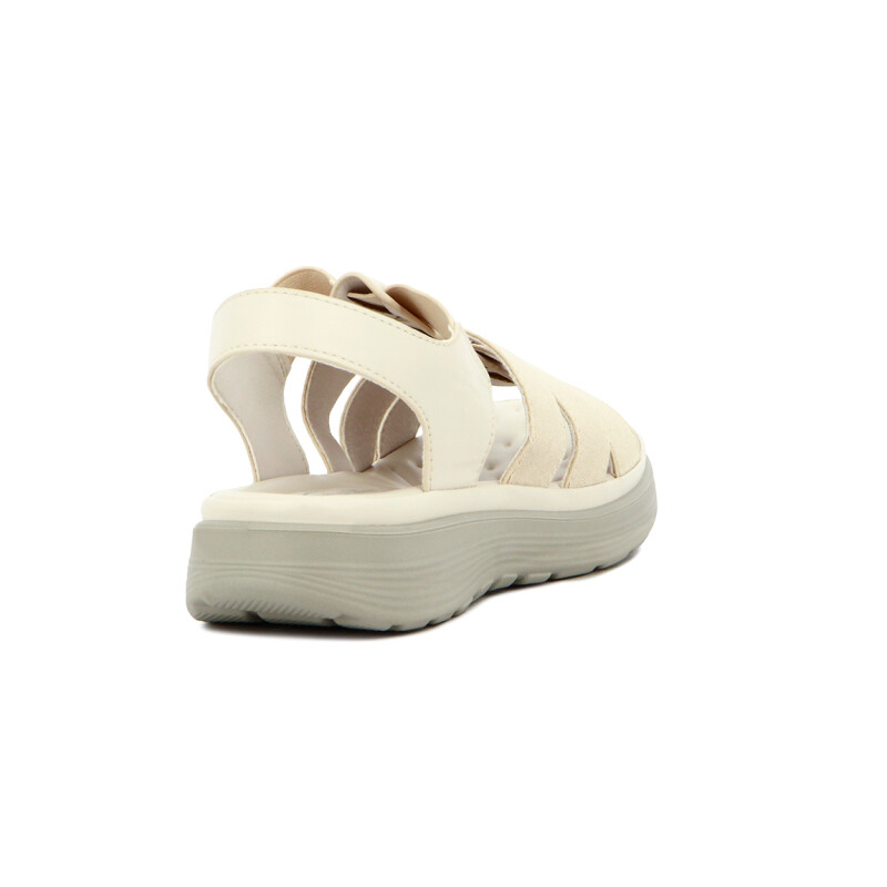 Wonder Sandalia Dama Confort Tres Tiras C/ Pulsera Beige
