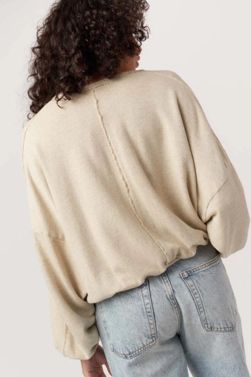 SWEATER PEBBLES SEAMED Beige