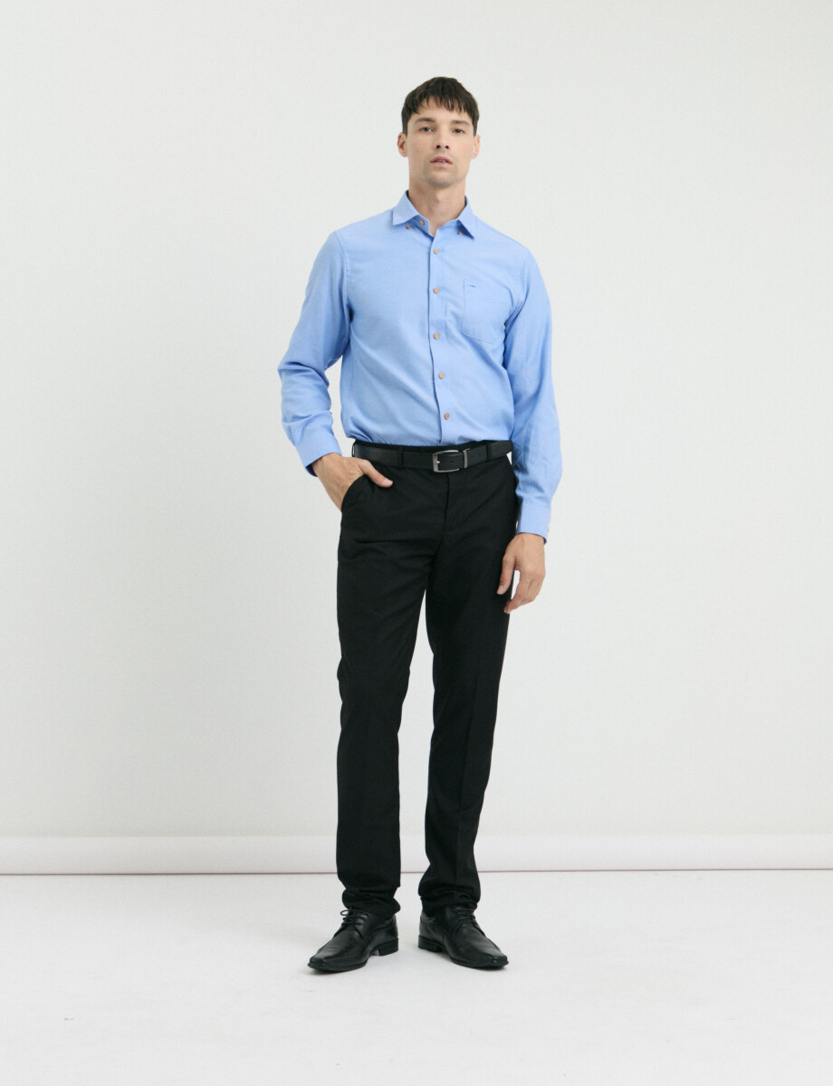 CAMISA HARRINGTON LABEL - Celeste 