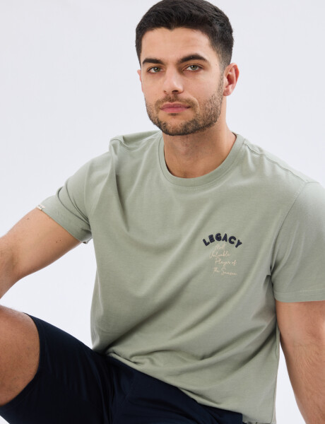 REMERA ESTAMPADA DE ALGODÓN Pistacho