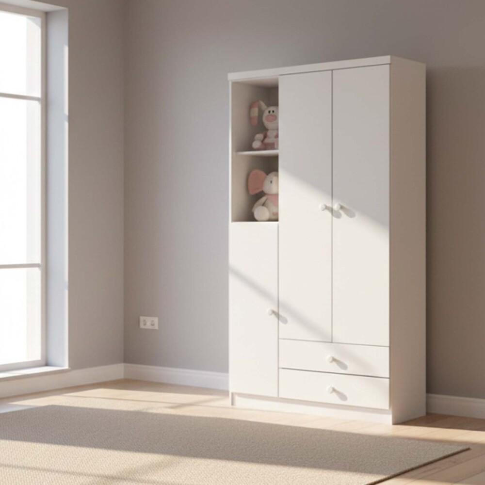 PLACARD ROPERO 4 PUERTAS MDP BLANCO RENATA