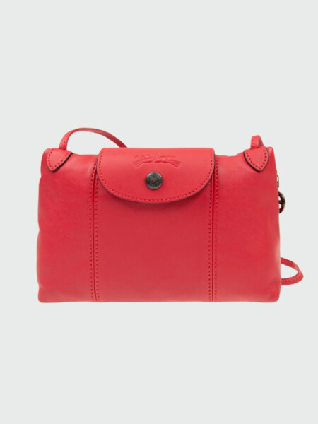 Longchamp -Cartera pequeña de cuero, Le pliage Cuir Naranja