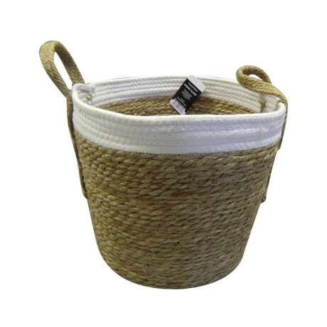 Canasto Mimbre Con Borde De Hilo Home Class 35 X 30 Cm