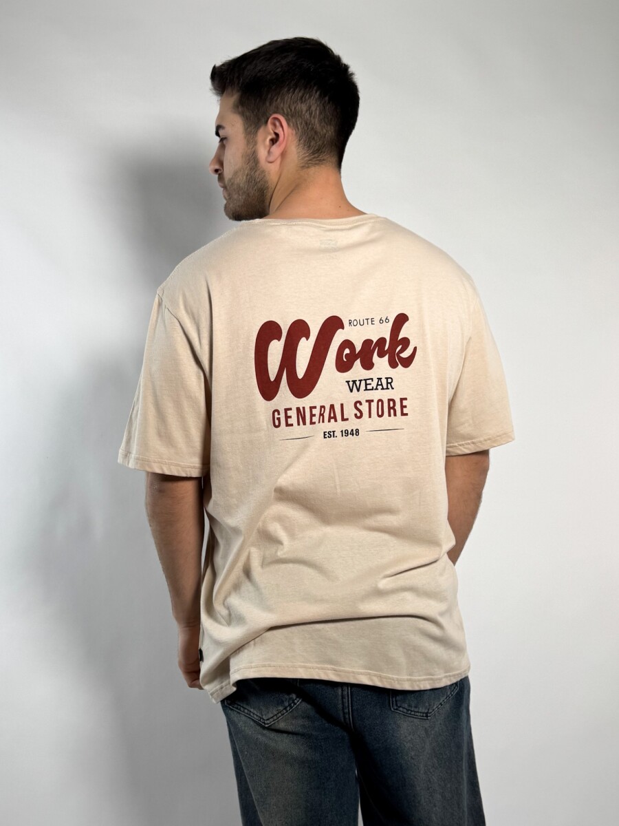 Remera oversize con estampa Ponce - Beige 