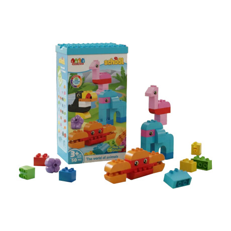 Bloques de Construcción JDLT Mundo Animal 50 Pzas Multicolor
