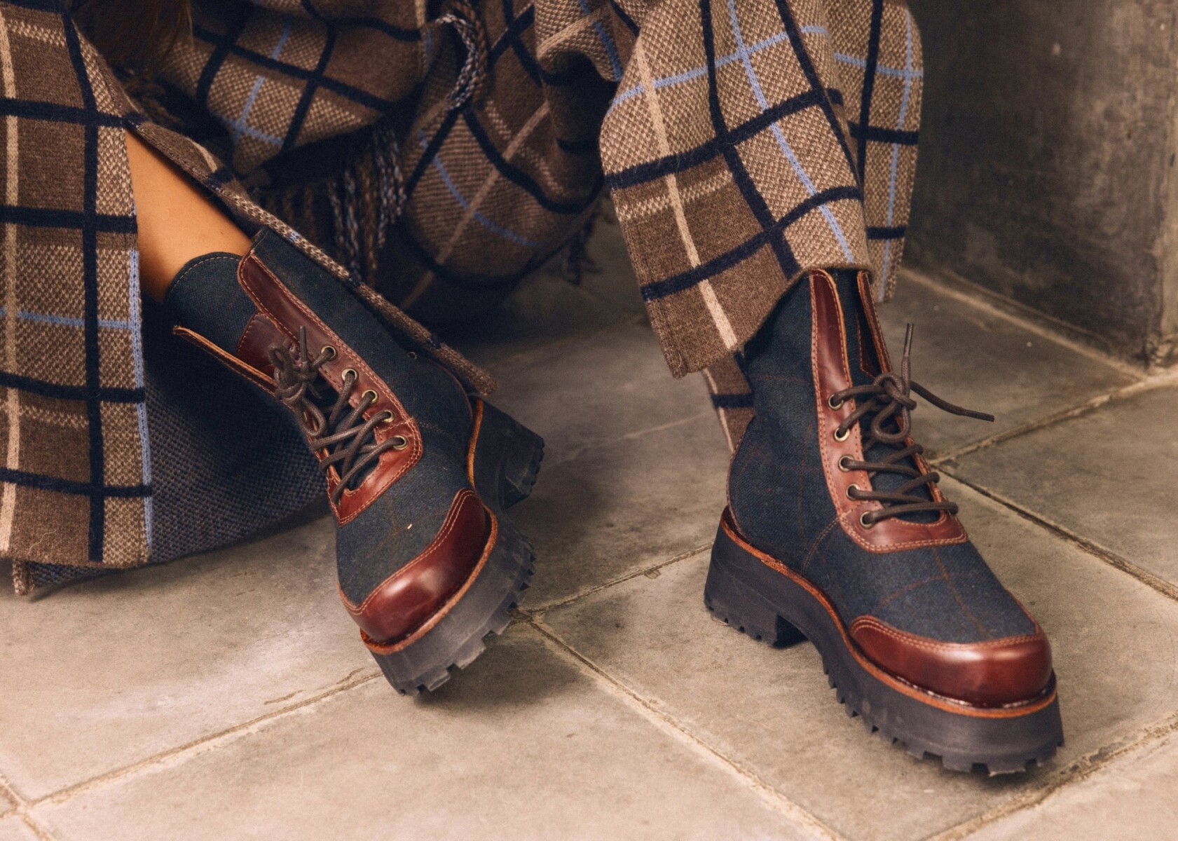 Tweed Boots - Azul 