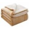 Frazada Manta Polar Termica Con Corderito 2 Plazas 200x230cm Beige