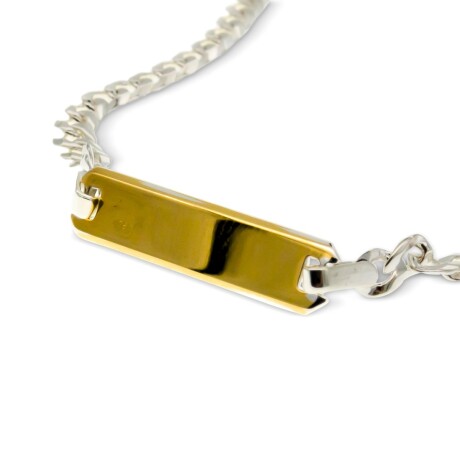 Pulsera de identidad de plata 925 y double en oro 18 ktes. Pulsera de identidad de plata 925 y double en oro 18 ktes.