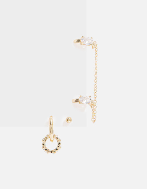 Aros Sets Strass Set De Aros Con Cubic Zirconia - Dorado
