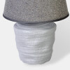 LAMPARA GRIS OSC C/BASE CERAMICA BLANCO P/MESA Unica