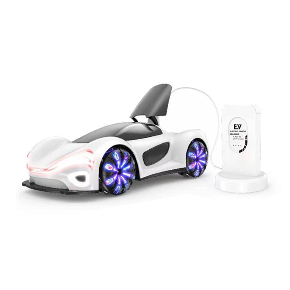 Auto a control remoto futurista, con luz y efecto humo!!! Blanco