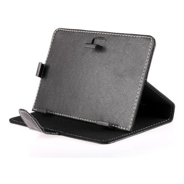 Estuche Funda Protector Soporte Tablet 10.1 10 9 Simil Cuer Color Variante NEGRO