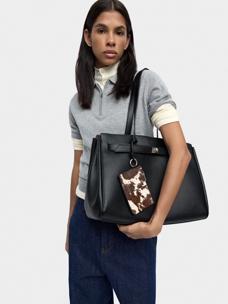 Bolso Para Portátil Con Textura negro