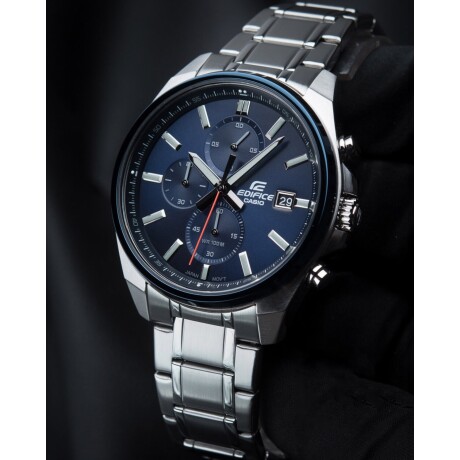 Reloj Análogo Casio Edifice EFV-610DB-2AVUDF Alta Gama Plateado,Azul,Azul