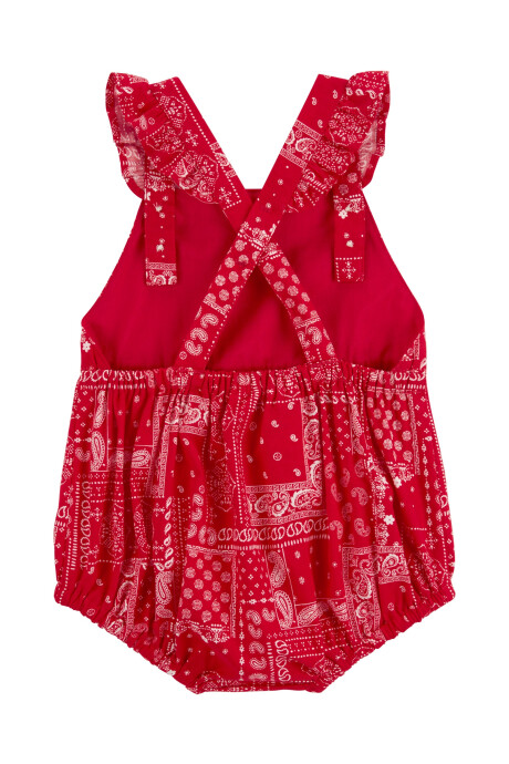 Body bombachudo de popelina, tiras cruzadas y diseño bandana Sin color