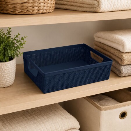 Cesto Canasto organizador Simil Rattan 2 litros Azul Cesto Canasto organizador Simil Rattan 2 litros Azul