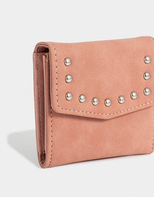 Monederos Boho Monedero Con Tachitas - Rosa Viejo