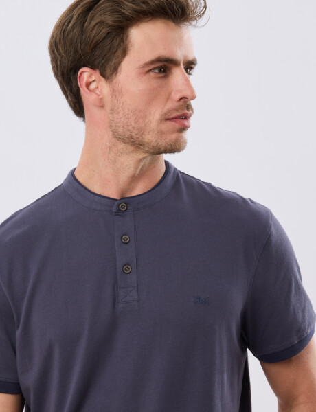 REMERA POLO CUELLO MAO Azul
