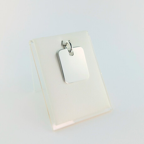 Medalla de Plata 925 lisa rectangular Ancho 2 cm