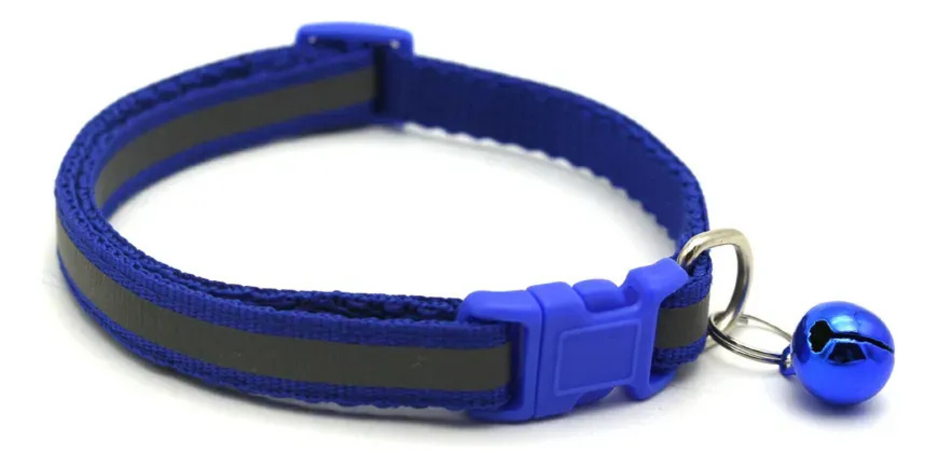 Collar Para Gato Ajustable Reflectivo Con Cascabel - AZUL 